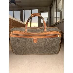 Hartmann Vintage Leather Trim Walnut Tweed Garment Bag for Travel and Luggage